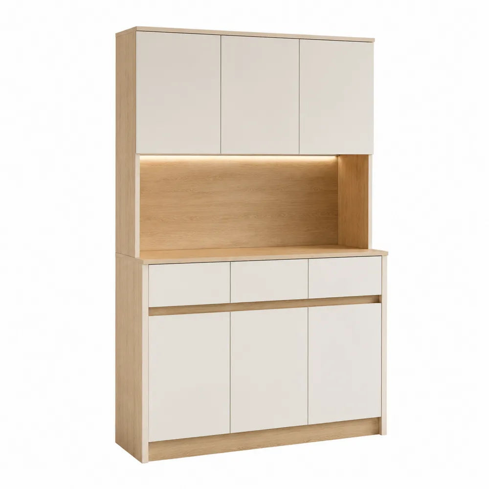 Kredens kuchenny z MDF i forniru dębowego 180x90x40 cm