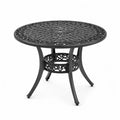 Okrągły stół ogrodowy metalowy czarny 106 cm