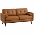 Dwuosobowa sofa z ekoskóry brązowa, 180cm