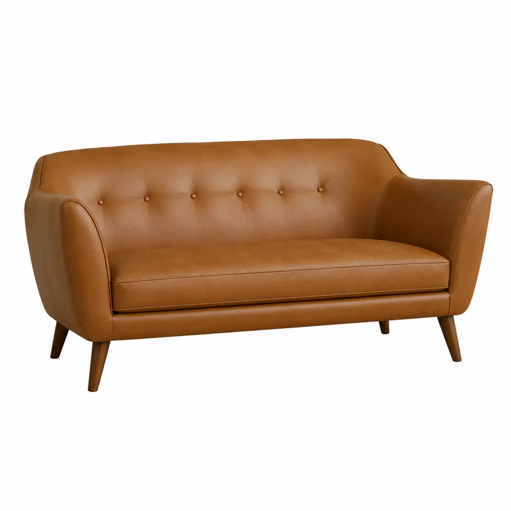 Sofa trzyosobowa skórzana brązowa
