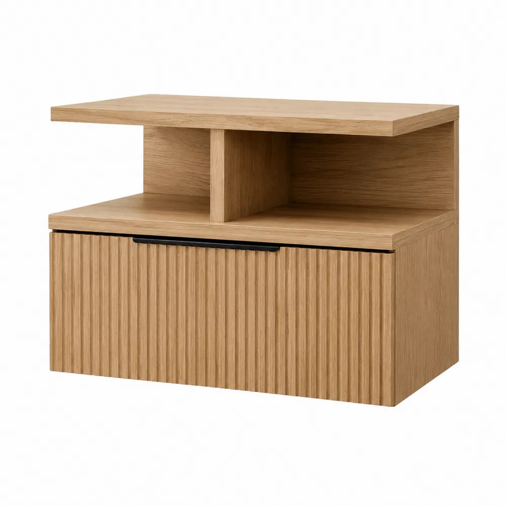 Szafka nocna z MDF z okleiną dębową 60x40x30cm