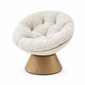 Fotel z tkaniny poliestrowej z drewnianą podstawą