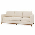 Sofa trzyosobowa z tkaniny poliestrowej i drewnianą ramą 220 cm