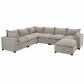 Sofa narożna modułowa z tkaniny lnianej 300 cm