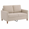Dwuosobowa sofa z tkaniny z drewnianymi nogami