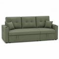 Sofa rozkładana zielona poliester, 220 cm