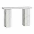 Konsola prostokątna biały marmur MDF 120x35x75 cm