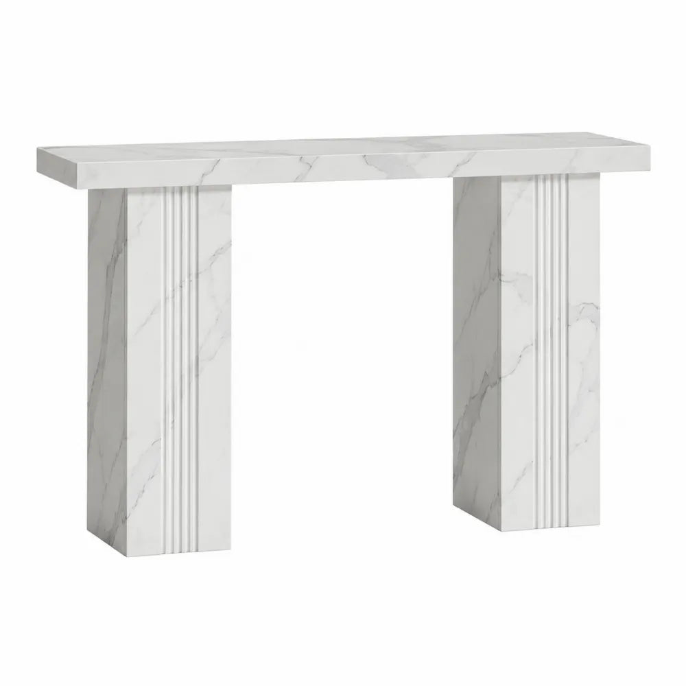 Konsola prostokątna biały marmur MDF 120x35x75 cm