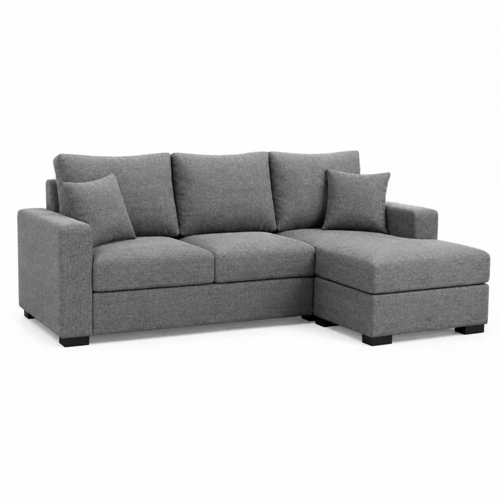 Sofa narożna tkanina Szary 250x160x90 cm