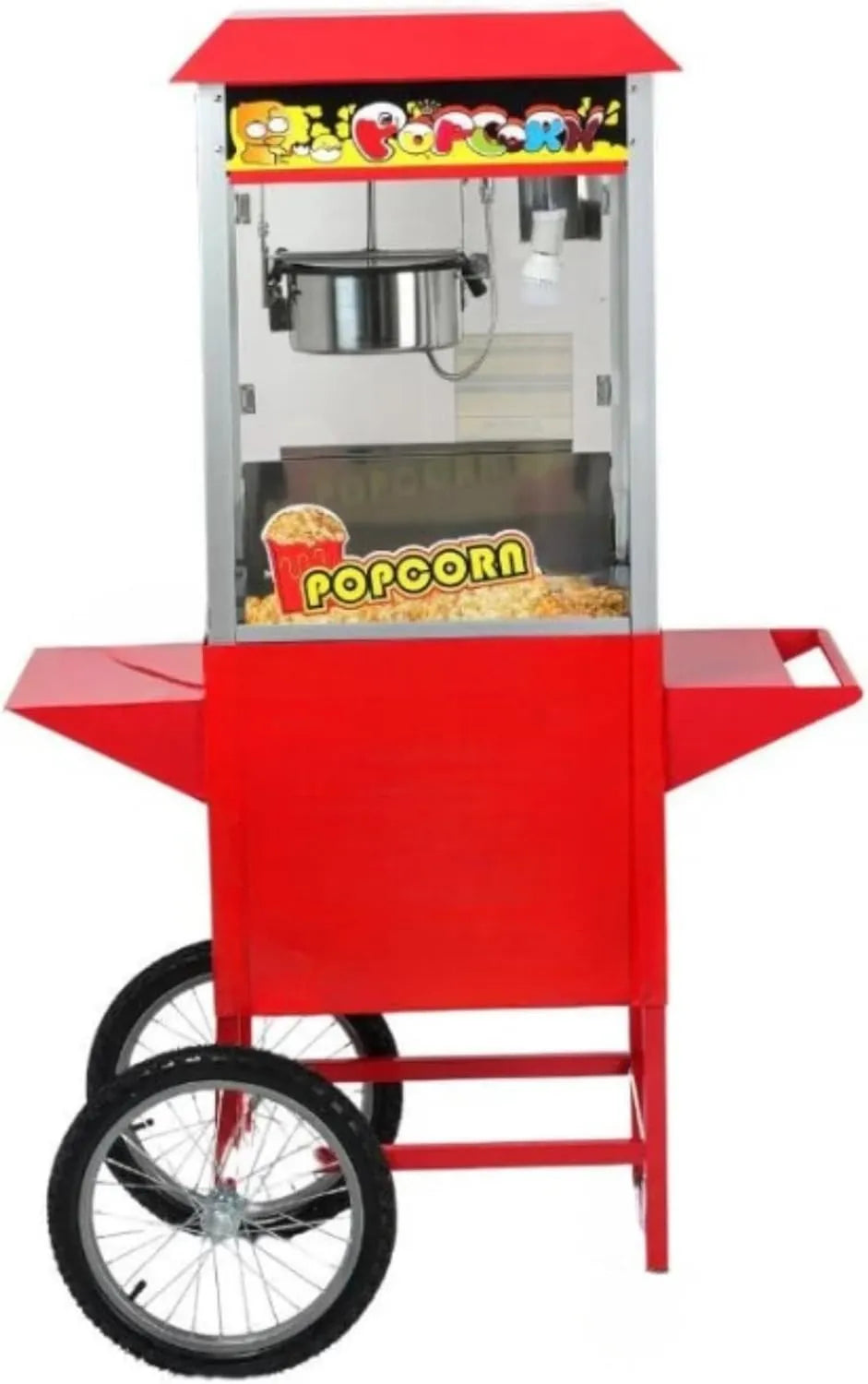 Générique, Pop- Corn Maszyna, Wózek, 2, 2 l, 1440 W, LED, Profesjonalne, Czerwone oświetlenie