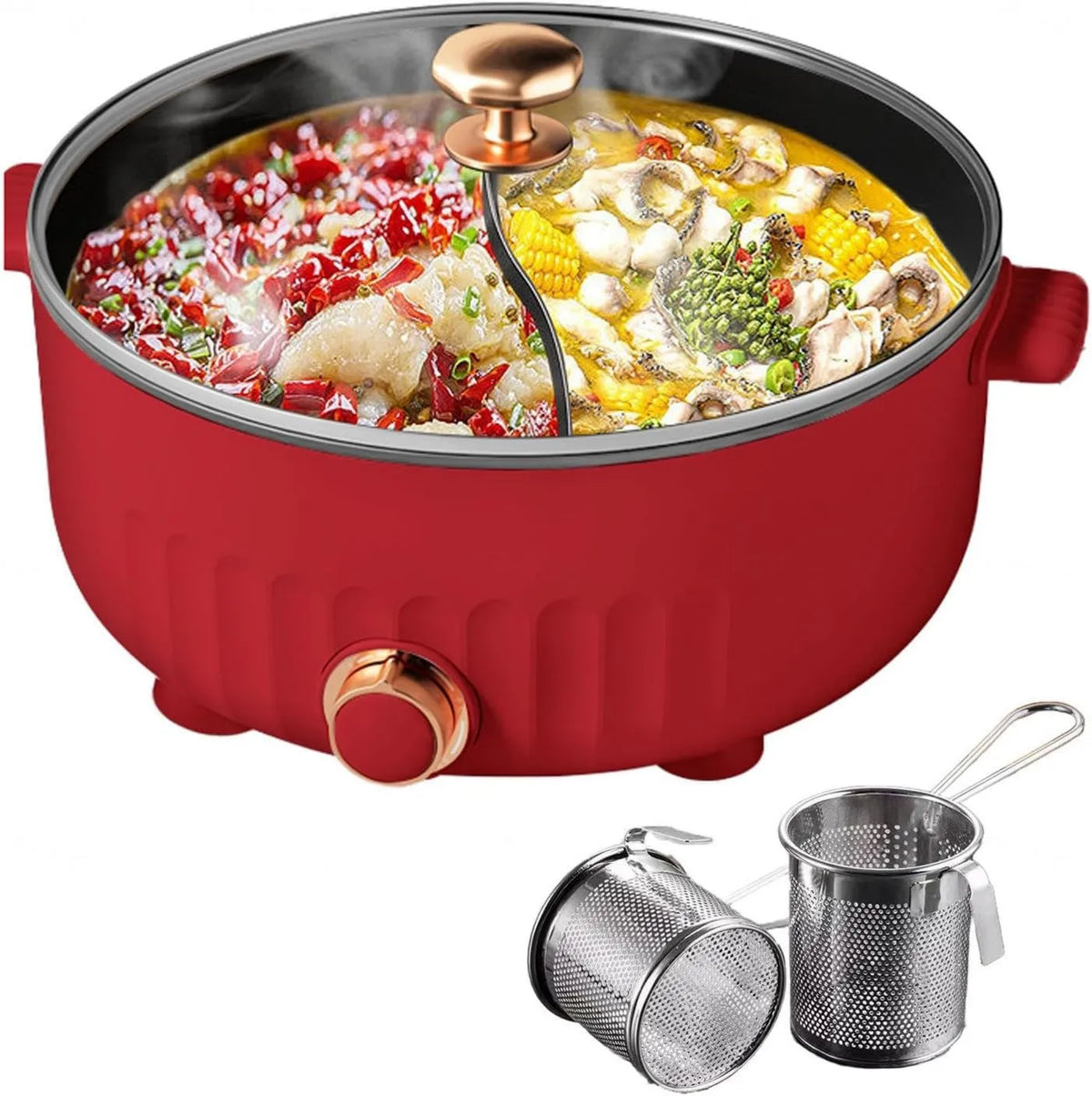 ARTSIM, Fondue, 30 cm, 6 l, IP65, czerwony, dla związków rodzinnych