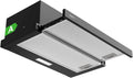 magicplux okap kuchenny, Okap próżniowy, 60 cm, 370 m3 / h, 65 dB, klasa energetyczna A, oświetlenie LED, czarny, 2 prędkości, ekstrakcja i recykling, filtrowanie m3/h