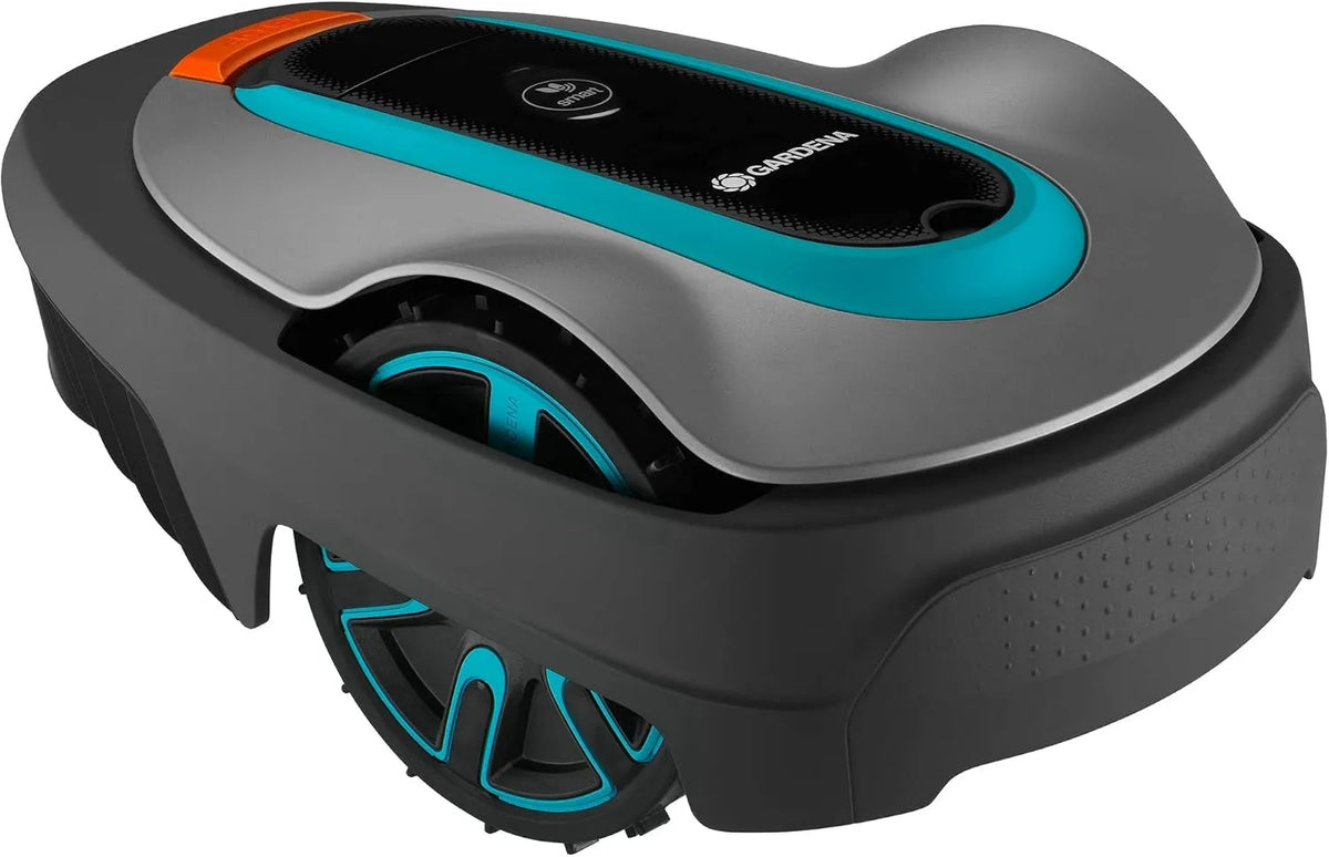 Gardena kosiarka, 250 m², 45 mm, 57 dB, łączność Bluetooth, sterowany przez aplikację Bluetooth, wysokość koszenia 20 do 45 mm