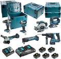 Makita DDF484 DTD154 akumulator do elektronarzędzi, Zestaw 7 maszyn, + + DGA506 + DHS680 + DHR243 + DTM51 + DJV182