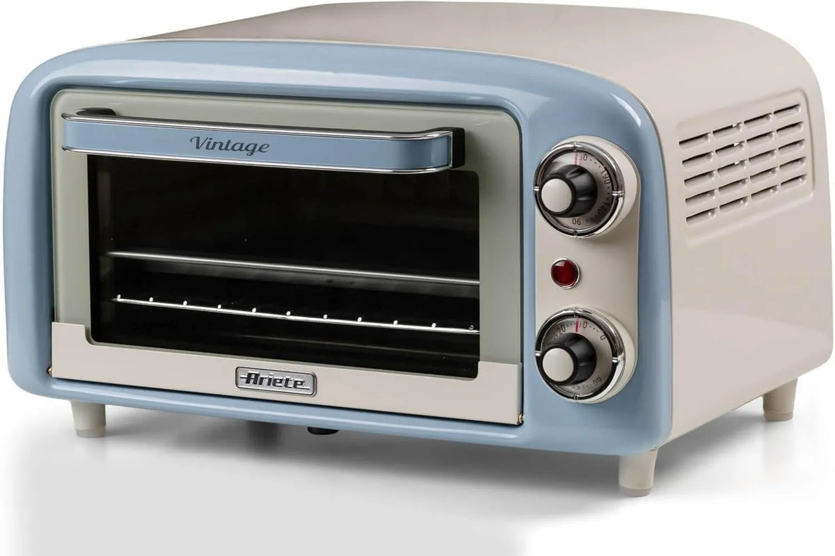 Ariete mini piekarnik, Piec elektryczny, 10 l, 800 W, licznik, grill, stal nierdzewna, niebieski, temperatura do 230 °, zegar 60 minut