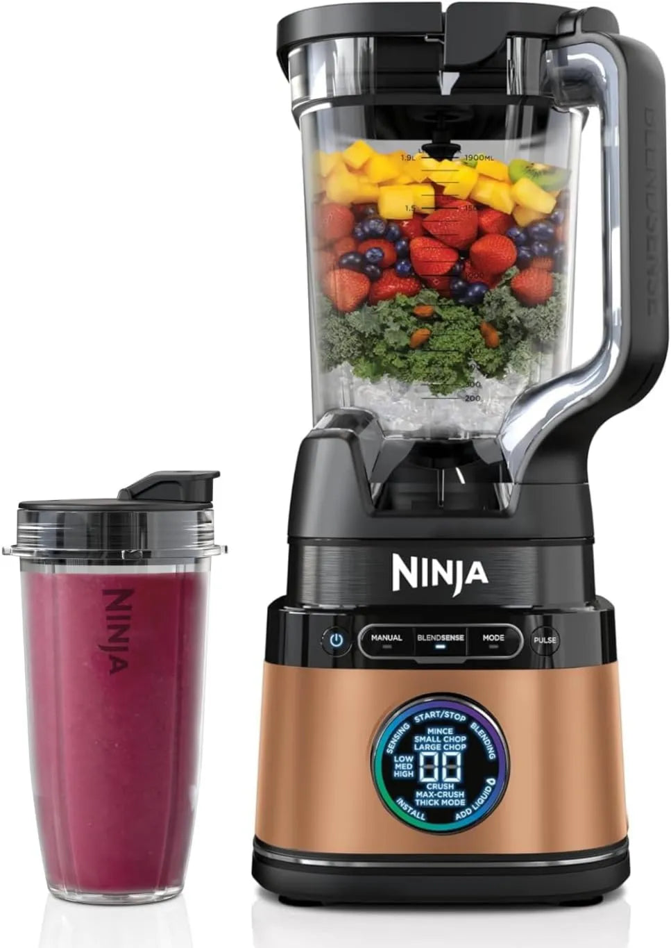 NINJA robot kuchenny, 2- in-1 TB301EUCP Blender, 2 l, 1200 W, czarny, 1 pojedyncze kubki 2-en-1