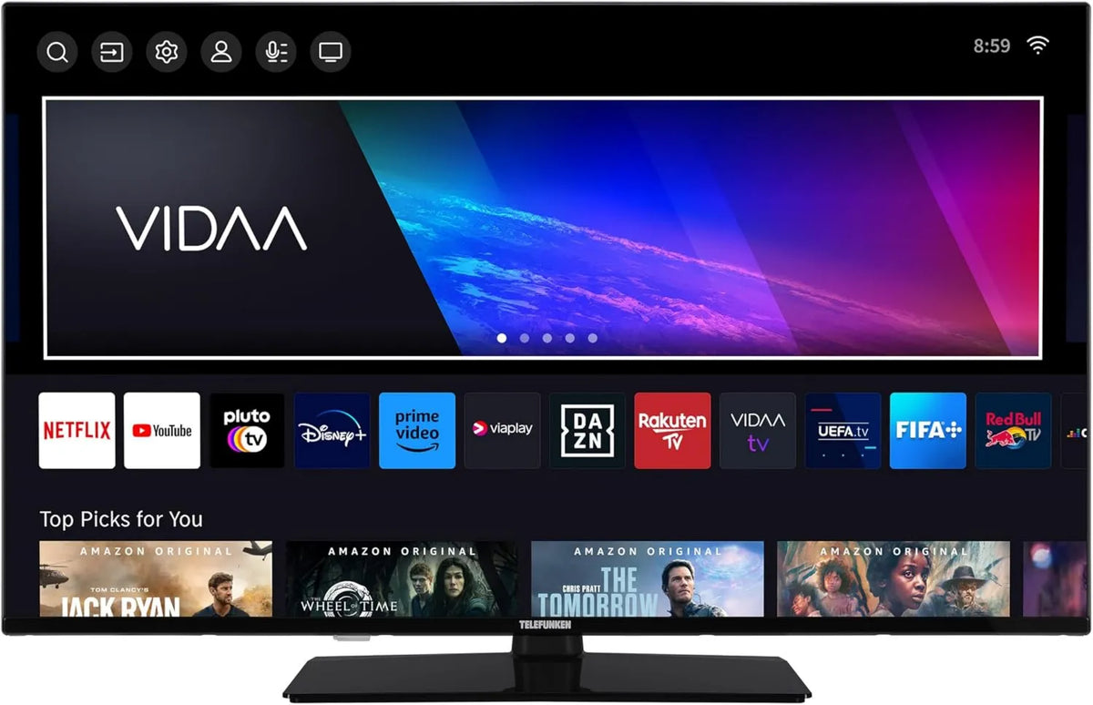 XU50VP750M telewizor Smart TV, Telefunken VIDAA Smart TV 50' 4K UHD, HDR z telewizorem Dolby Vision, potrójny tuner i 6 miesięcy HD+ z diodami LED
