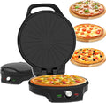 TIANTOO, Elektryczny piekarnik do pizzy, 32 Cm, powłoka nienakładająca się na palce, 2 strefy temperaturowe, czarny, podwójna twarz / antypatyk Ogrzewanie