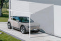 300L300, 495cm, 300cm, Cazeboo Wiata garazowa przyścienna KLEO carport Aluminium Biały