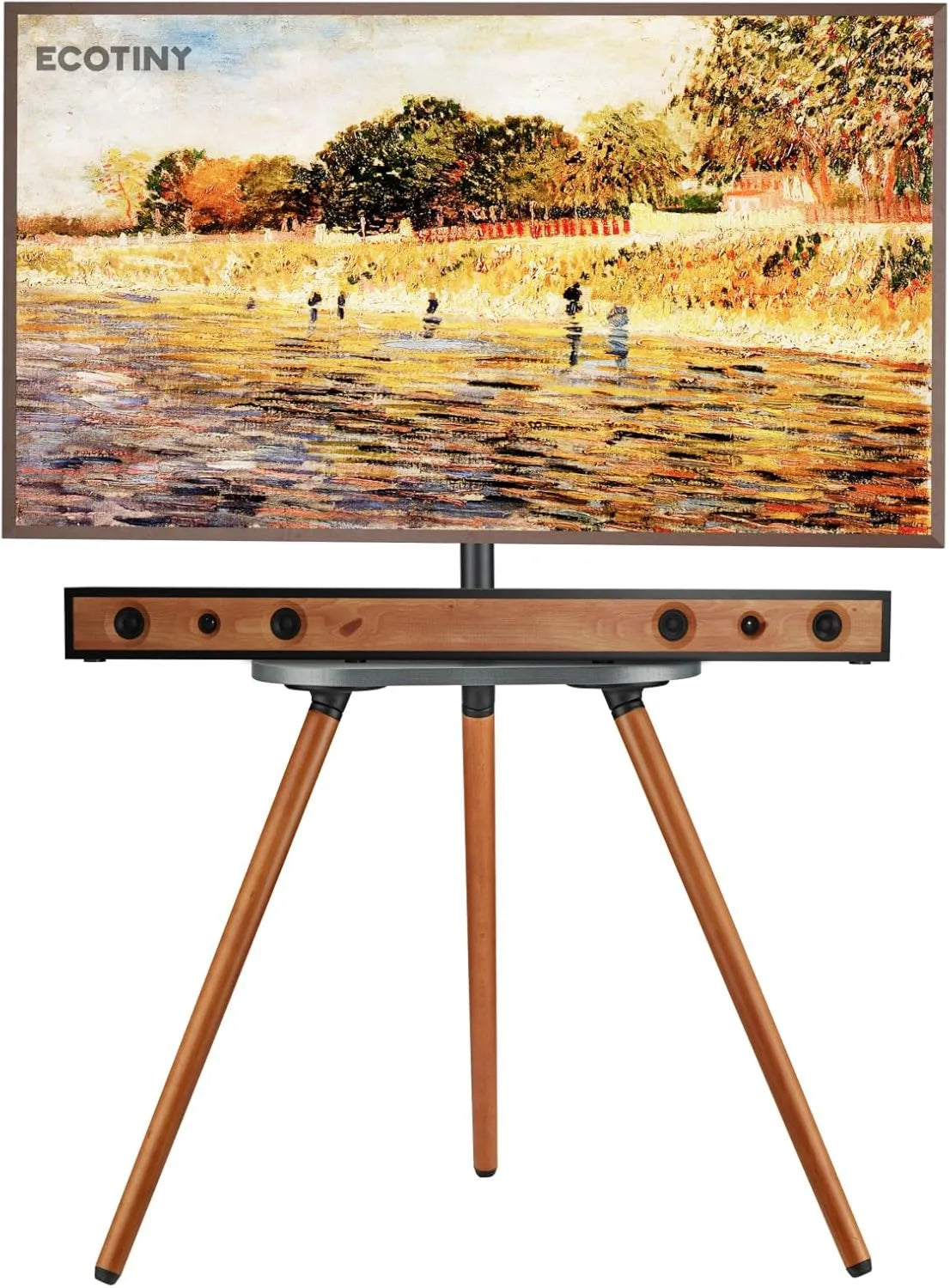 ECOTINY, Szafka TV, 65 cali, 400x400 mm, przenośny, OLED, wyświetlacz LCD, uchwyt TV odchylany i regulowany w wysokości