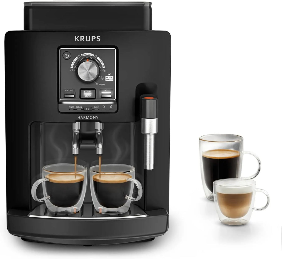 KRUPS automatyczny ekspres do kawy, Ekspres do kawy, wąski, 15 bar, ekspres do kawy Grain dla rystretto, Lungo i cappuccino, 4 przepisy kulinarne