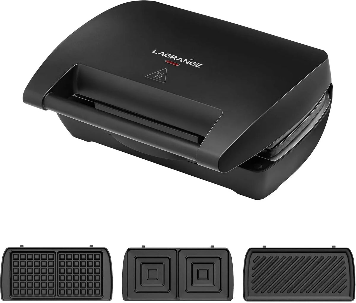 LAGRANGE gofrownica / opiekacz, gofrownica Mini Maxi, 900 W, XXL 120x120, 028662, Multifunction, jest z zestawami płyt Gaufres & Croque- monsieur &