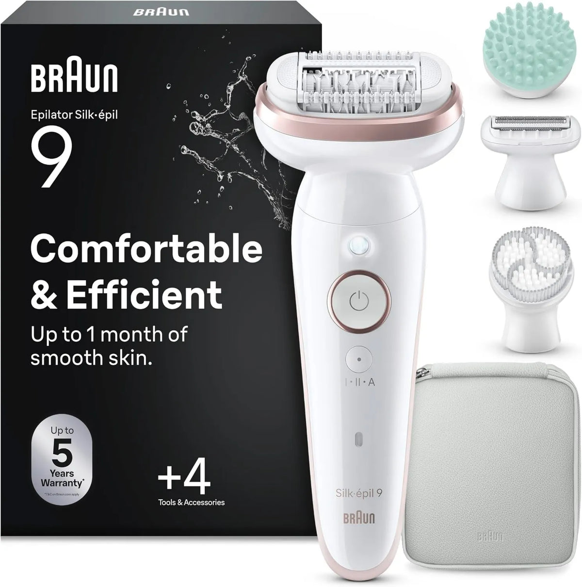 Braun, Aparatura do usuwania włosów z dla kobiet, Golarka, Szczotka, IP65, bezprzewodowa, dla kobiet Silk- épil 9 9- 080