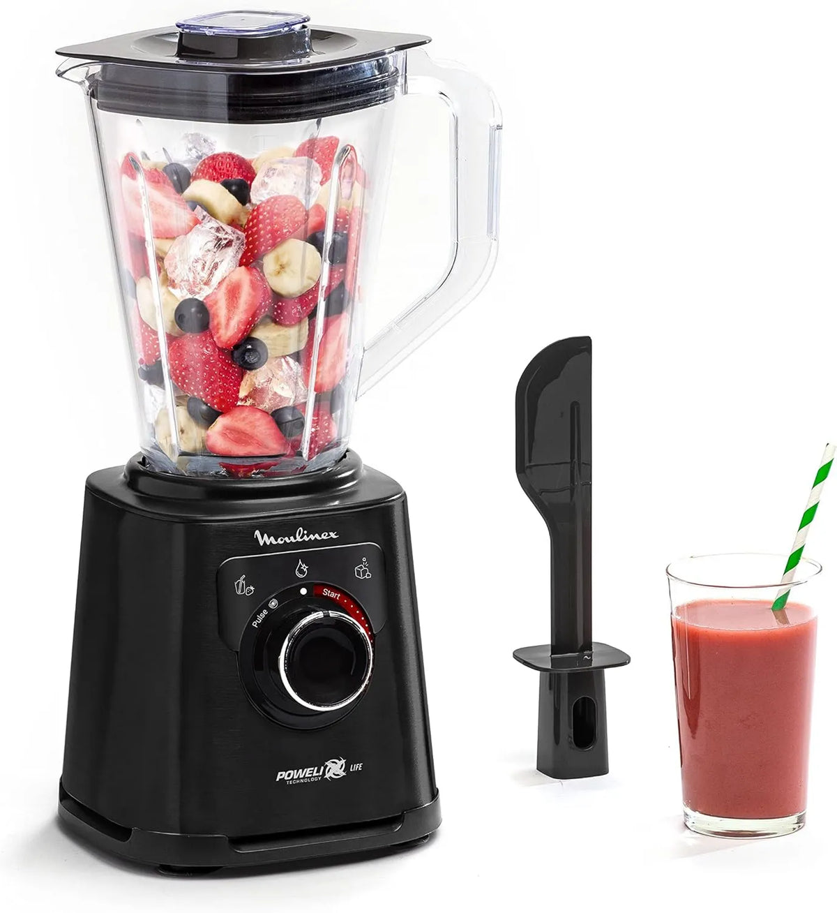 Moulinex LM88A8 blender, 1200 W, 1,5 l, Perfect Mix+ blender 1200 W, szybkie rezultaty, 3 programy: mikser smoothie, siekanie lodu, karafka z tritanu