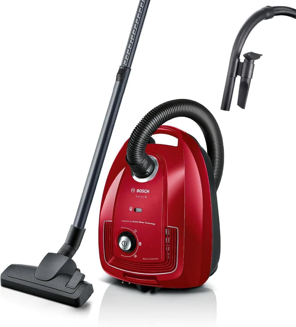 Bosch BGB38RD2 odkurzacz, Serie 4, odkurzacz workowy, worek na kurz XL 4 l, promień działania 10 m, higieniczny filtr PureAir