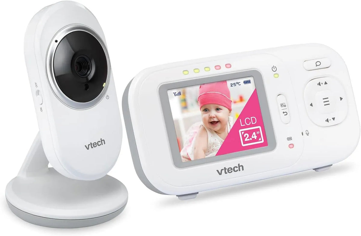 VTech, VM320 Babyphone, czujnik, monitor wideo dla dzieci, 300 m, WiFi, 2 strefy temperatur, 2, 4 cala