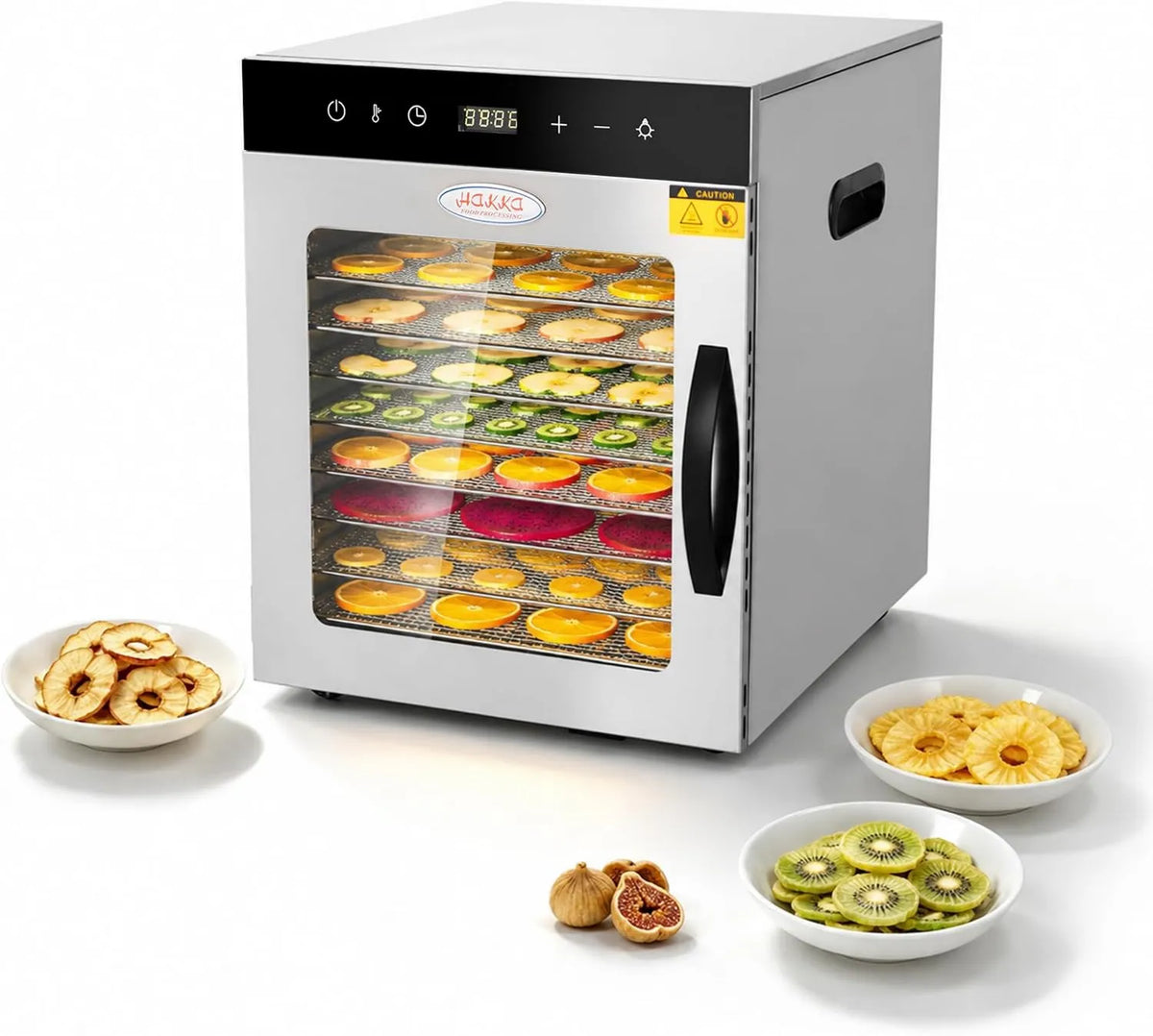 HAKKA FOOD PROCESSING suszarka do żywności, Dla sucha mięso, warzywa, dla Hakka profesjonalny dehydrater żywności, 10 Płyty, 800 W, Owoce, Pies i Herb smażone