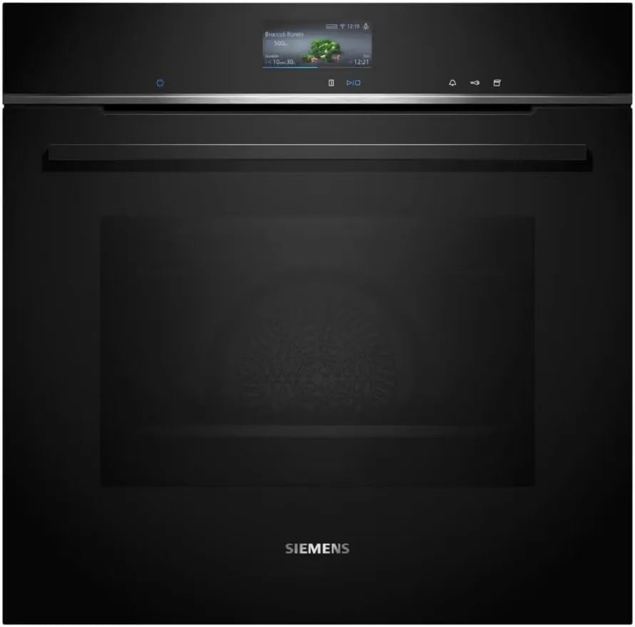 SIEMENS piekarnik do zabudowy, iQ700 HS736 G3B1 Elektryczny piekarnik, 60 cm, 71 l, wbudowany, dotykowy, blokady, para, Dom Connect, czarny, TFT Touchdisplay, 21 Heizarten