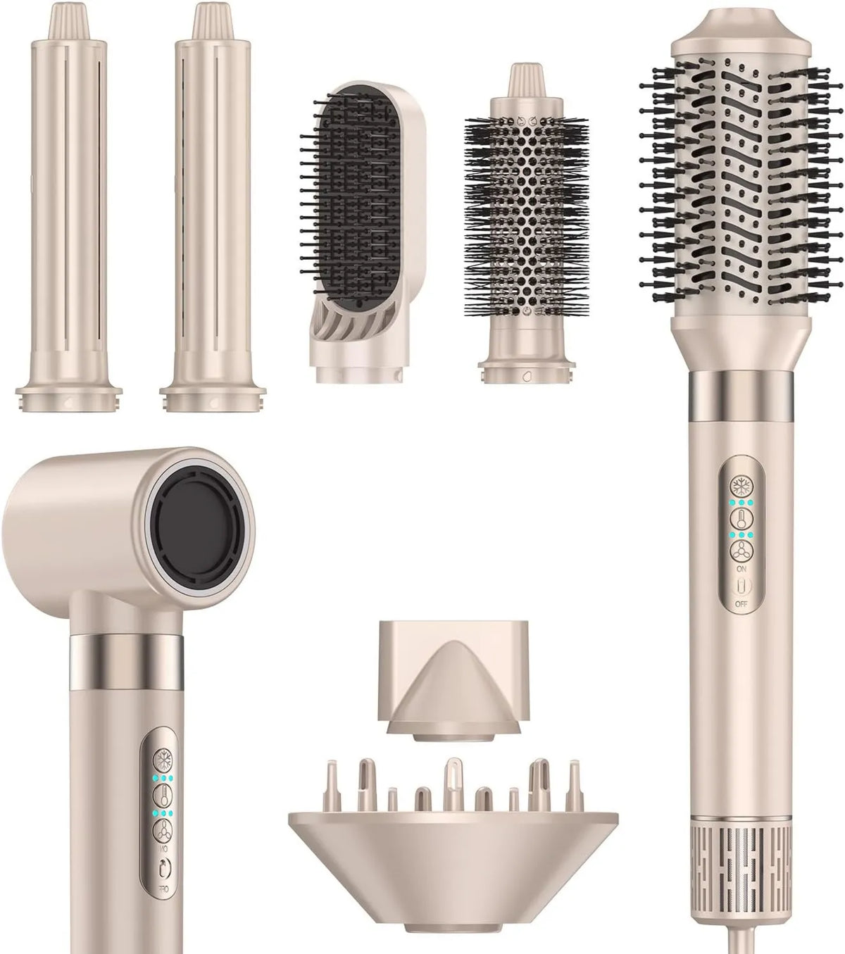 GloCurlX, 8- in-1 Diffuser, szczotka, Air, Styler szczotka Blowout 8 w 1