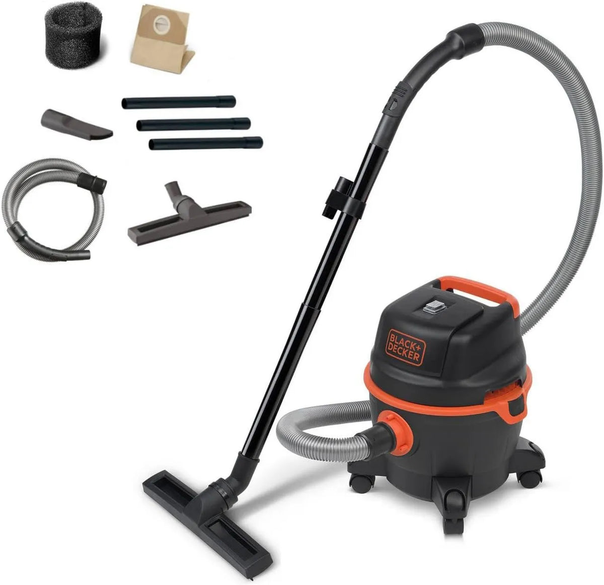 BLACK+DECKER, czarny+DECKER czarny+DECKER czarny+DECKER czarny+DECKER Czarny + Decker BXVC15PE Odkurzacz, 15 l, 1200 W, czarny