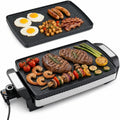 LIFEZEAL, Zmywarka, 1500 W, grill, termostat, kemping, powłoka non@-@ stick, Plancha- Gril elektryczny Reversible 1500 W, Pic Niques & kemping