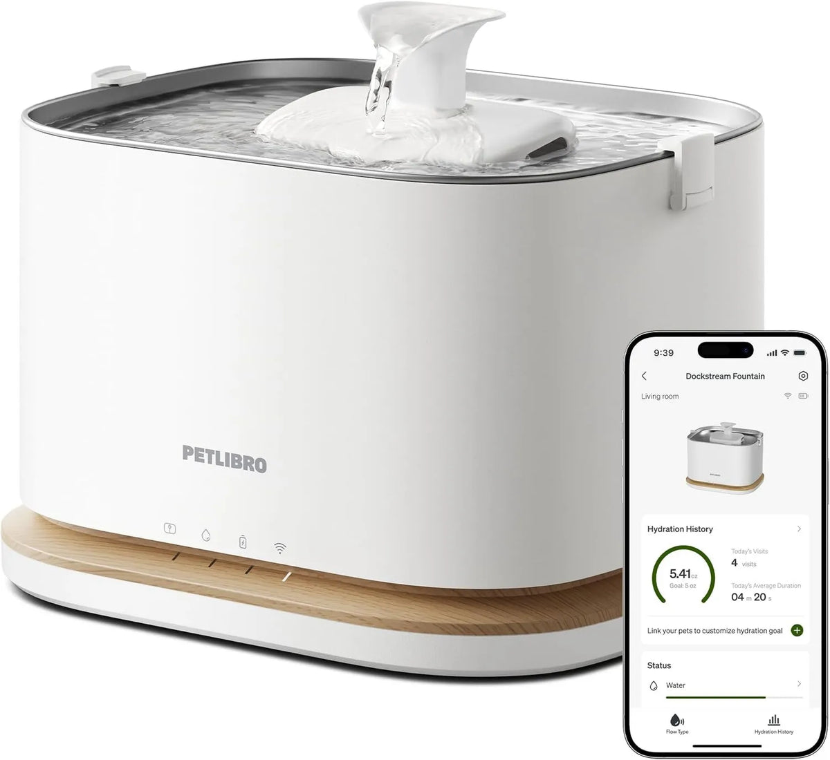 PETLIBRO, 3 l / 1010oz 5GHz Distributor, Bateria, 3 l, WiFi, Stal nierdzewna, Wireless, Koty, 3 l/101oz