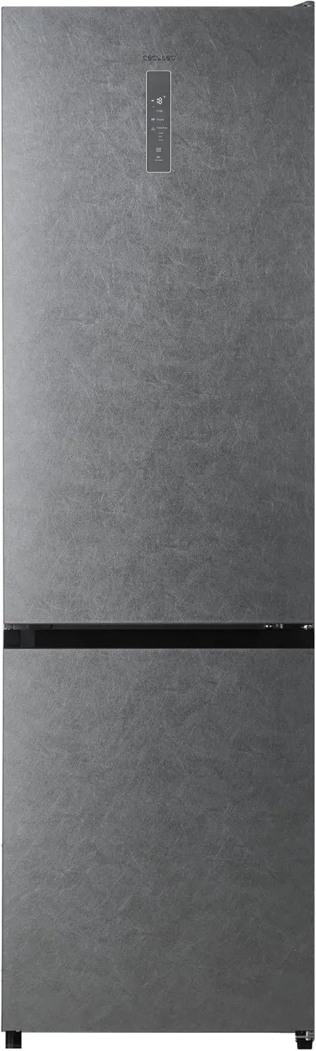 Cecotec lodówka do zabudowy, Bolero CoolMarket Combi Lodówka kombinowana, 405 l, Klasa energetyczna D, No Frost, Lodówka z zamrażarką, Szary, Chłodzenie MetalFlex