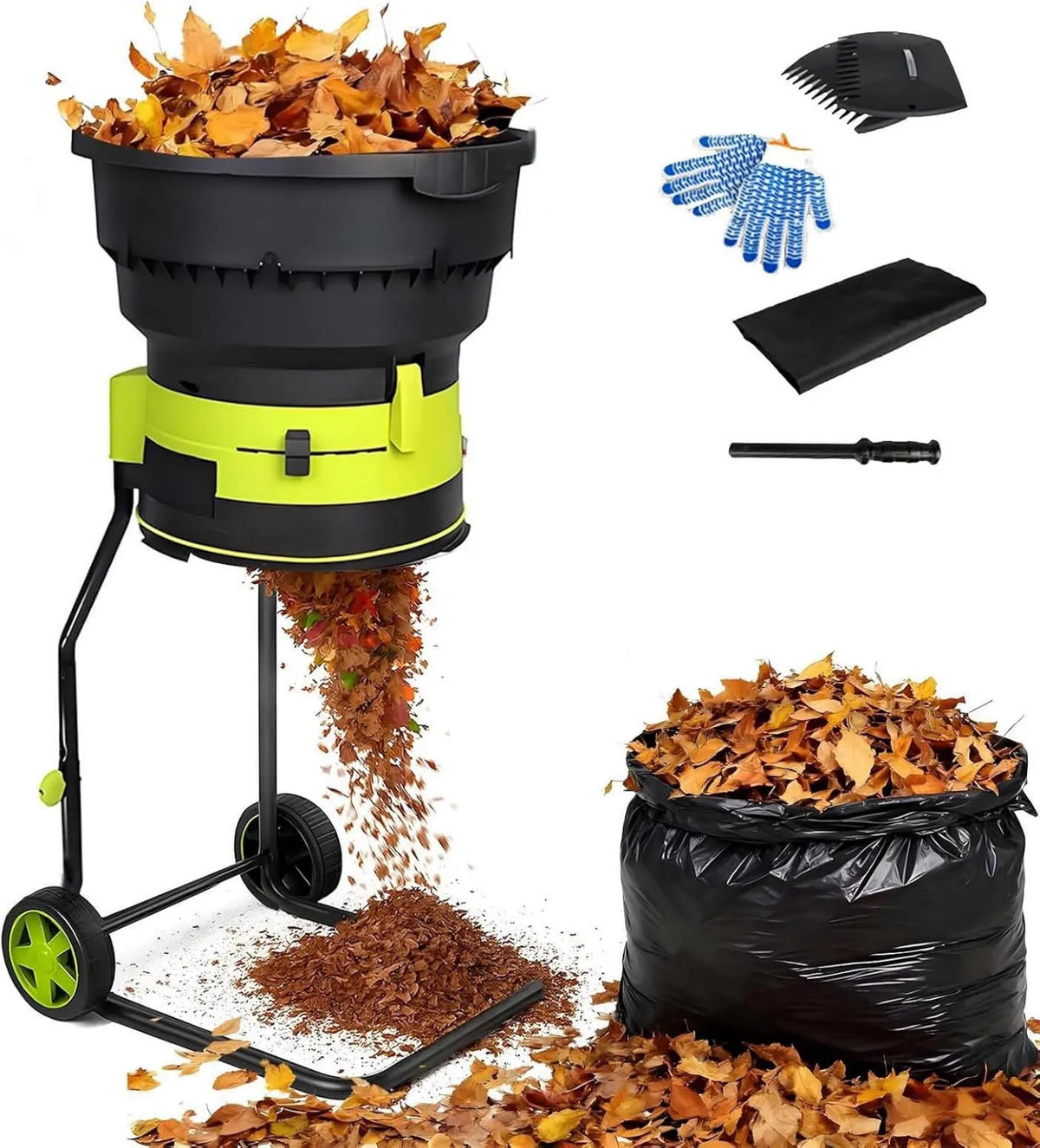 ALSUP, 8000 obr./min Compost Grinder elektryczny, Grinder do czyszczenia na śmierć, do ogrodnika Grinder elektryczny, 17: 1