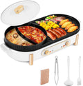 YJINGRUI, Grill, czajnik elektryczny z grillem, 2200 W, bezpłatna instalacja, 2 strefy temperaturowe, dla 3 - 12 osób