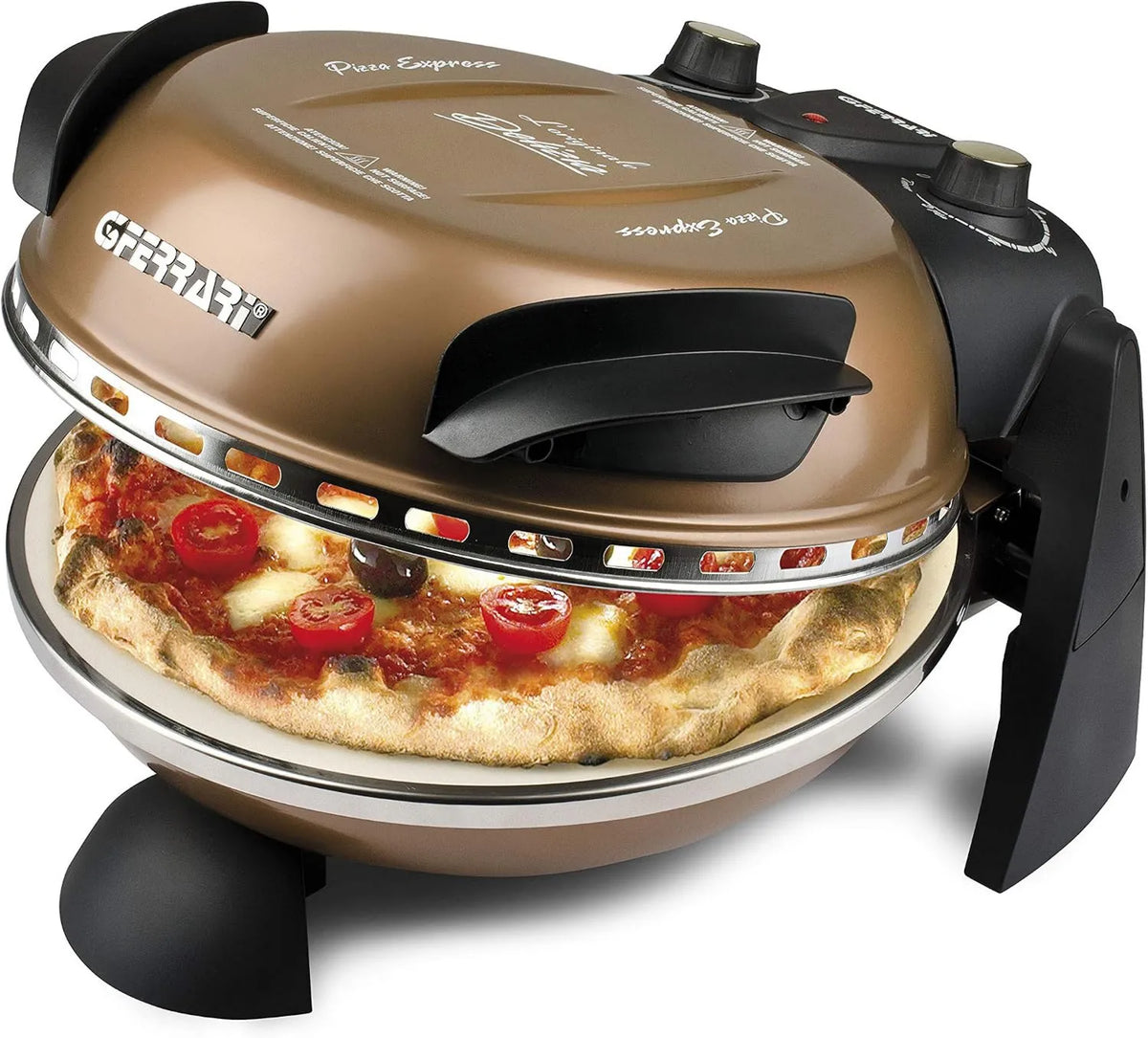 G3 Ferrari, Elektryczny piekarnik do pizzy G10006, 31 cm, 1200 W, zegar, Pizza Express Pleasure, Kamień ogniotrwały, 400°C