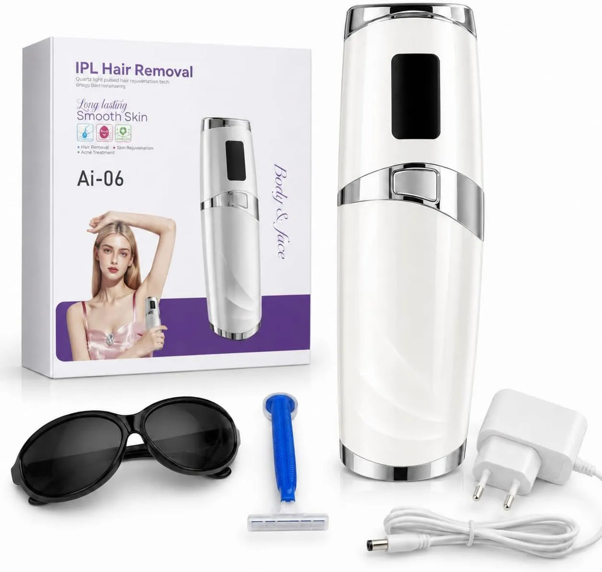 Motswedi, Kobiecy elektryczny Epilator, Pulsee Epilator, Regulacja mocy na 9 poziomów, 999 999 błysków, Z funkcją chłodzenia