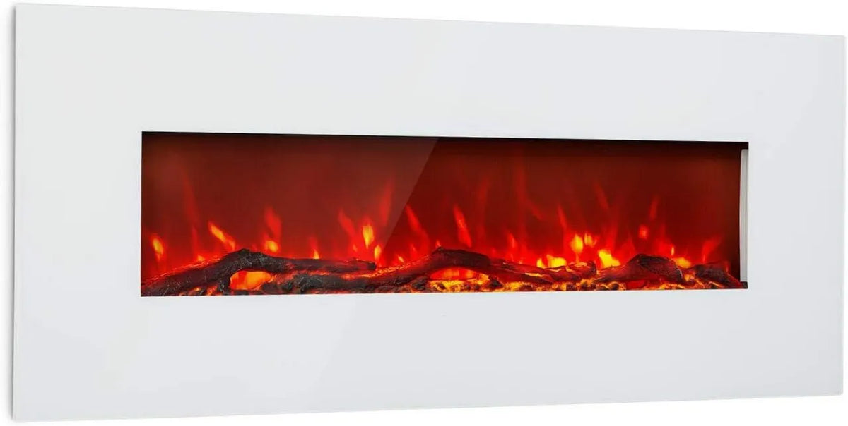 Klarstein kominek elektryczny, 1600 W, 240 V, 50 Hz, timer, regulacja ustawień, grzejnik elektryczny do salonu i wnętrz, kominek do montażu na ścianie