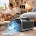 HUANQIN klimatyzator przenośny, 4 -in-1 klimatyzator, przenośny, dotyk, 3 prędkości, czarny, 4400 BTU- czarny, tryby nocne z zdalnym sterowaniem, osuszanie, wentylator 4-en-1