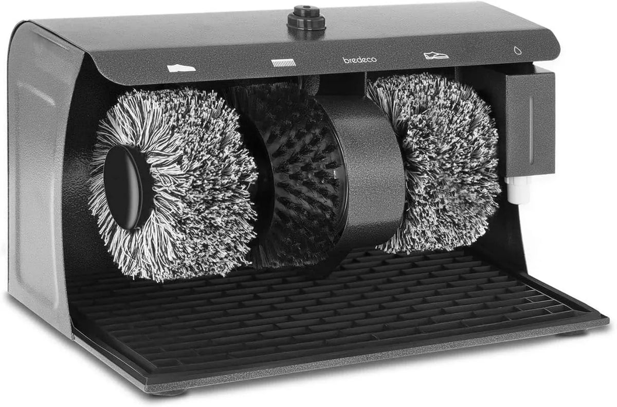 Bredeco, Buty elektryczne BC- S- POL3, stal, 3 szczotki, 120 W, 24, 2 x 40 x 26, 2 cm, szczotki PET, czarny BC-S-POL3