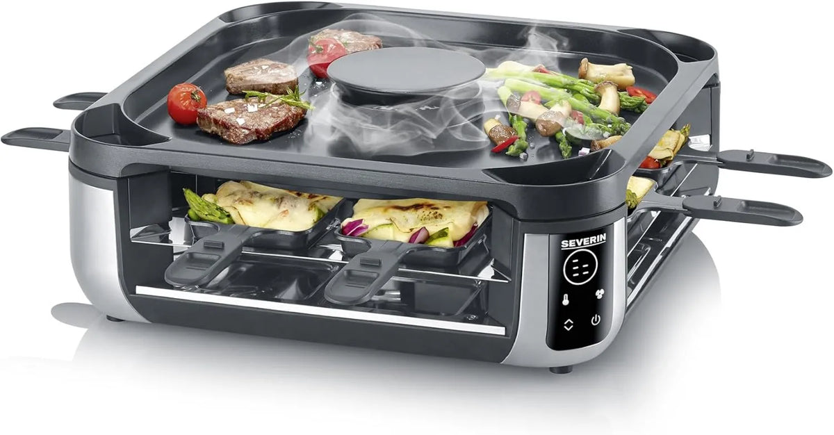 Severin, RG 2350 okap kuchenny, 900 W, grill, stal nierdzewna, czarny, czarny / inox