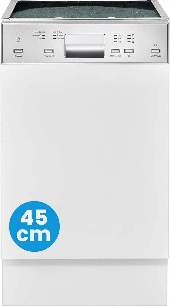 Bomann zmywarka, Myjnia do naczyń, 45 cm, klasa energetyczna D, cienka forma, tłumik, stal nierdzewna, zbiornik ze stali nierdzewnej, częściowo zintegrowany, oszczędność energii