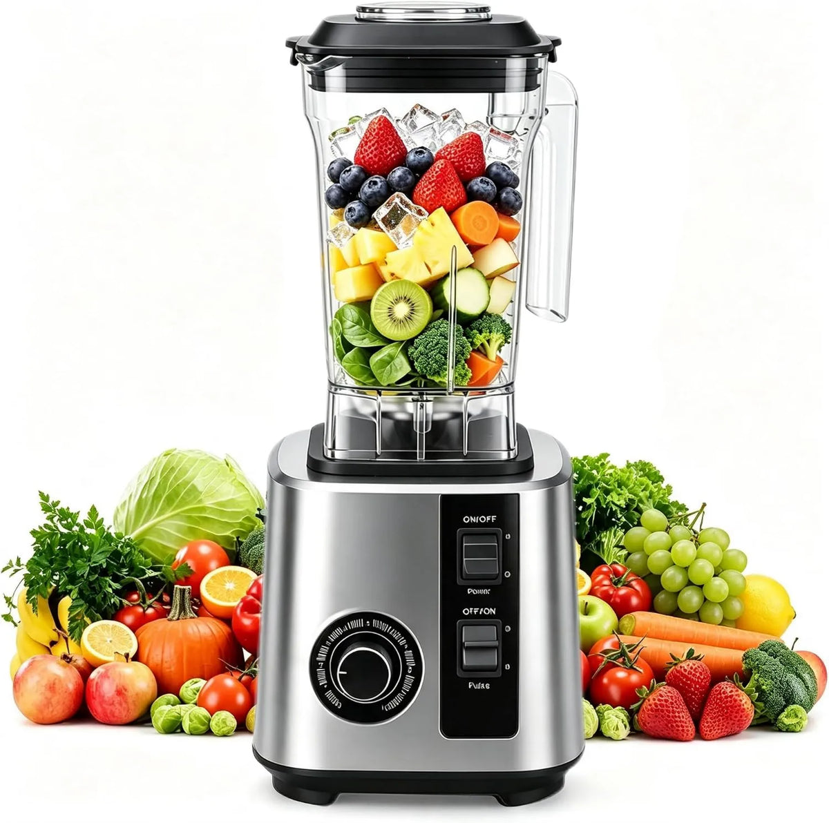 HIHOBDAY blender kielichowy, silnik, szary, do smoothies, miedziany silnik do szlifierki