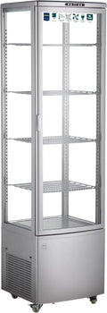 METRO Professional, METRO profesjonalny Szkło chłodnicze GGC3270SV, 51, 5 x 48, 5 x 189, 5 cm, 270 l, kółka ruchome, srebrne, 4 półki regulowane