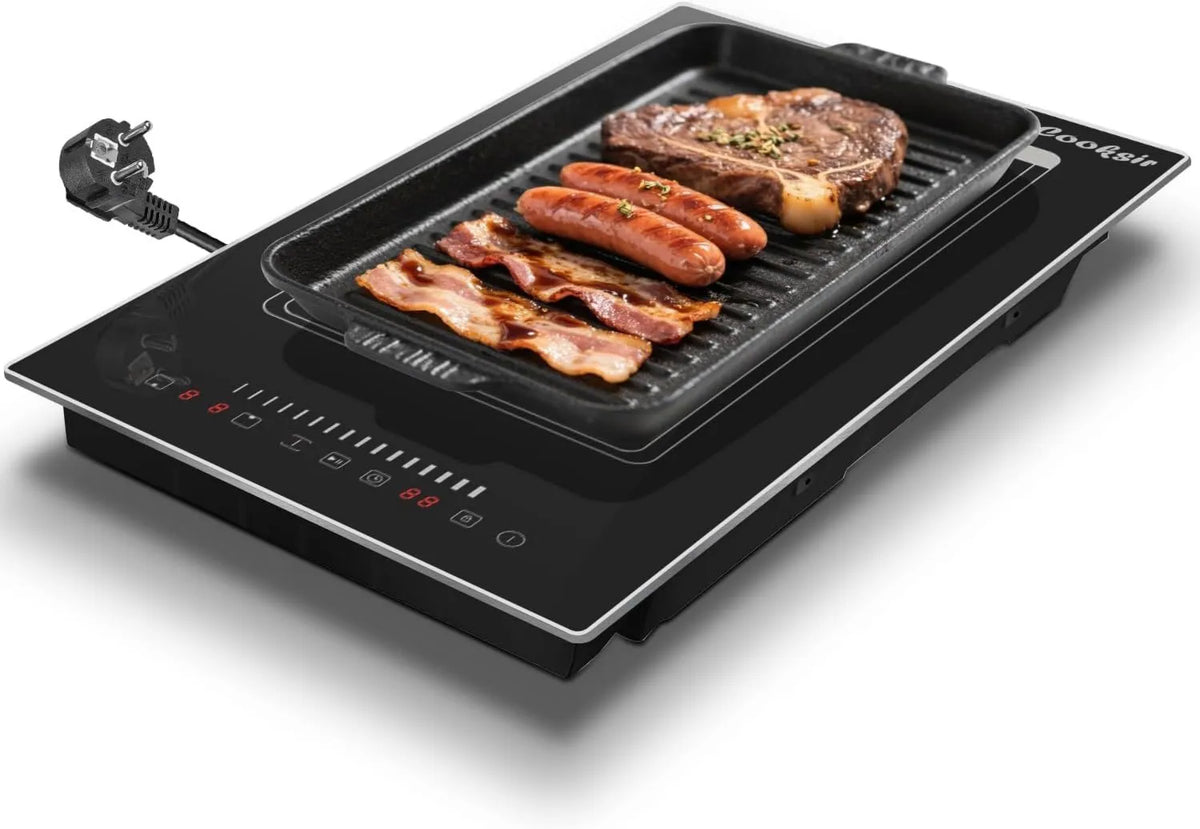Cooksir płyta grzewcza, Płyta indukcyjna, 30 CM, 2 pola grzewcze, 3500 W, 220 V, stół indukcyjny do gotowania, dotyk, blokada, zwrotny, licznik