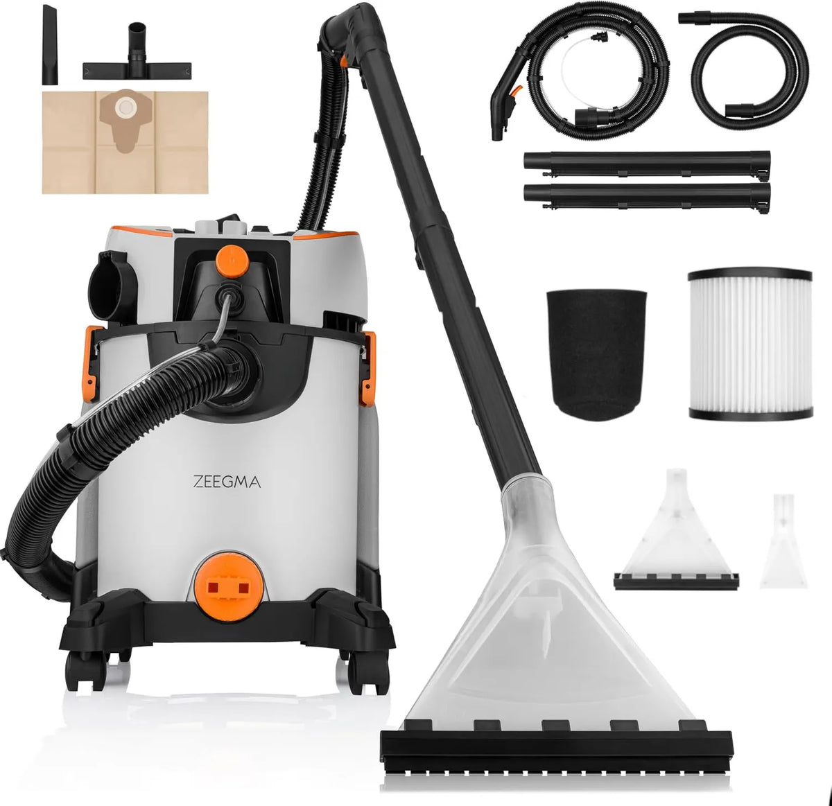 Zeegma odkurzacz piorący, Zonder Wash Odkurzacz 1400 W z filtrem HEPA, 4 l, 1400 W, duży zbiornik, ssanie aparatura elektryczna
